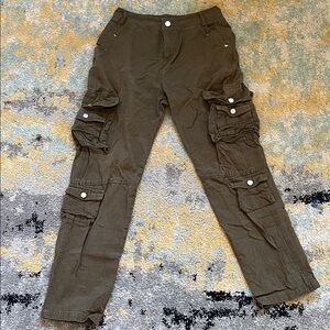 Girls Olive Cargo Pants